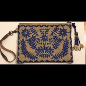 Soleil Embroidered Clutch with Wristlet